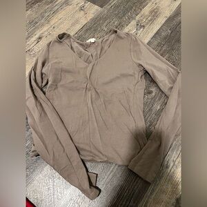 Brown Long Sleeve Top